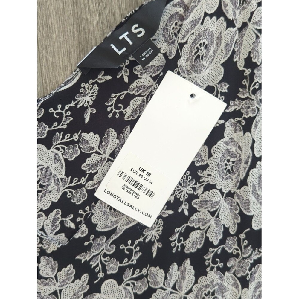 LTS Woman's Tall Black Floral Maxi Dress Size 14 - Picture 5 of 6